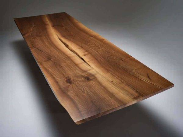 Walnut And Copper Dining Table