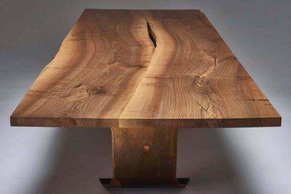 Walnut And Copper Dining Table - Image 4