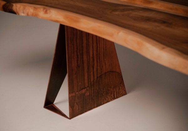 Walnut And Maple Dining Table | Stitched Maple Inlays - Image 3